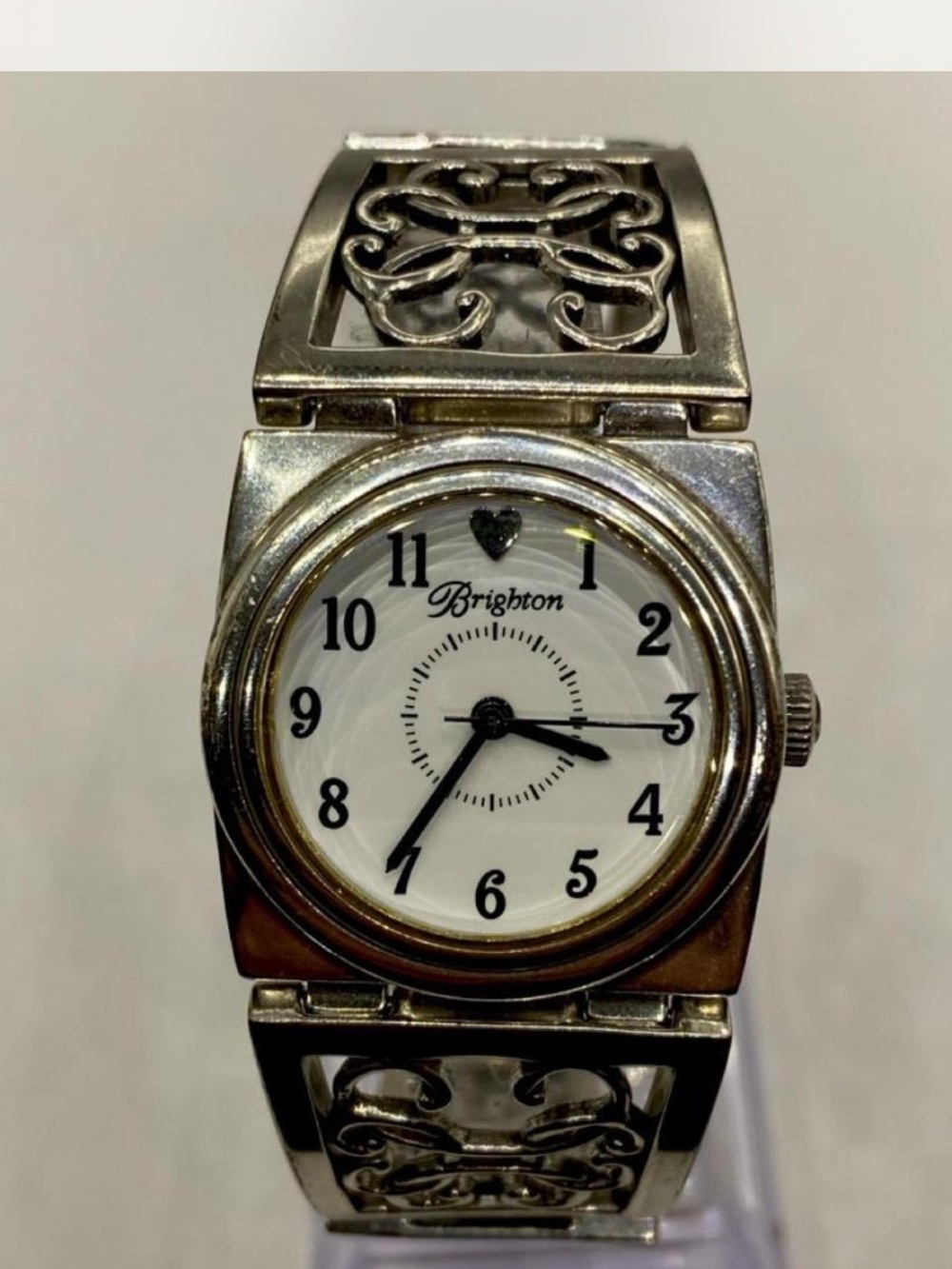 *** Brighton ^^^ Silver-Tone Heart Dial Bracelet Watch *** Luxury ^^^
